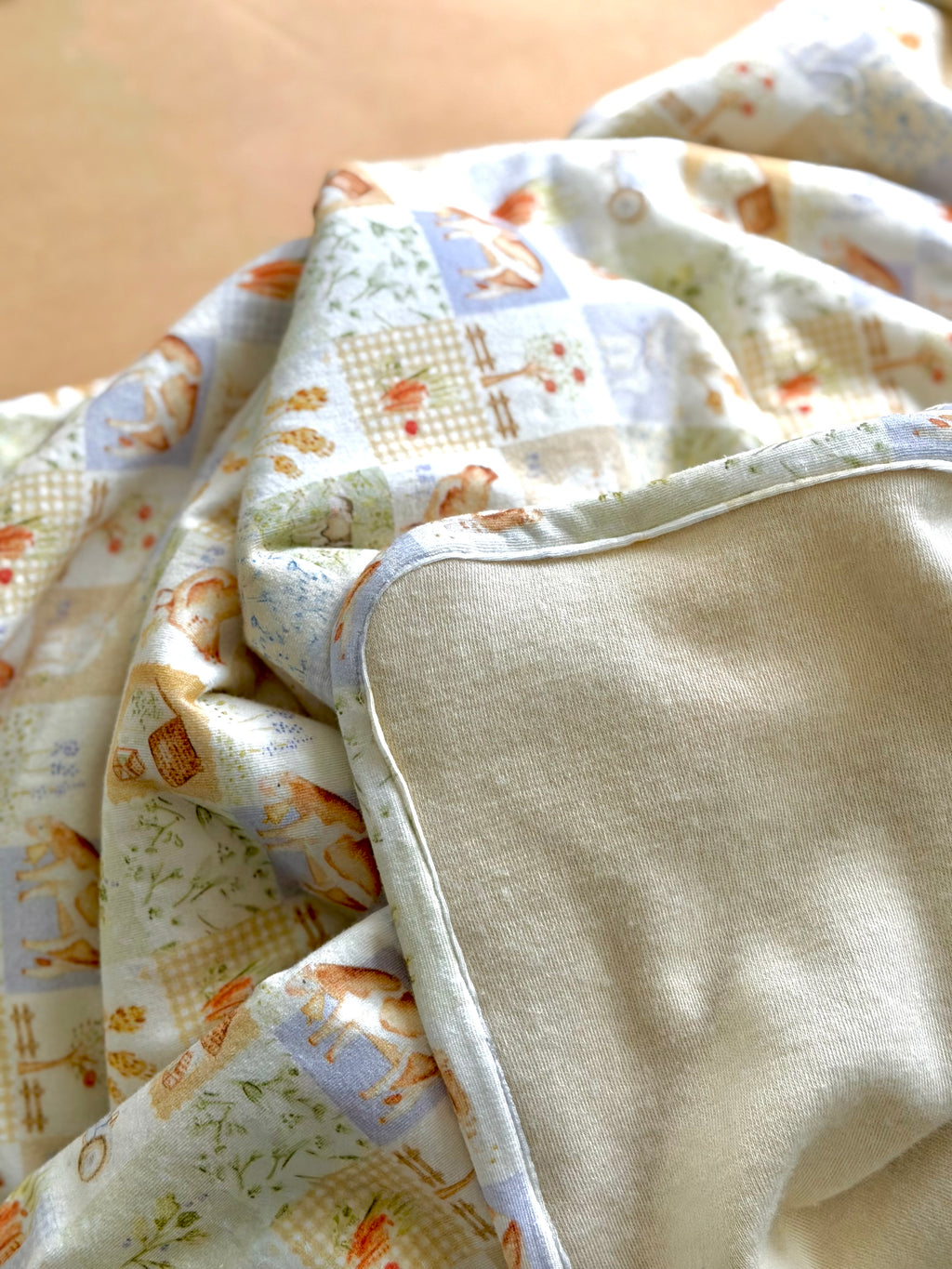 Merino Wool Backed Organic Cotton Blanket