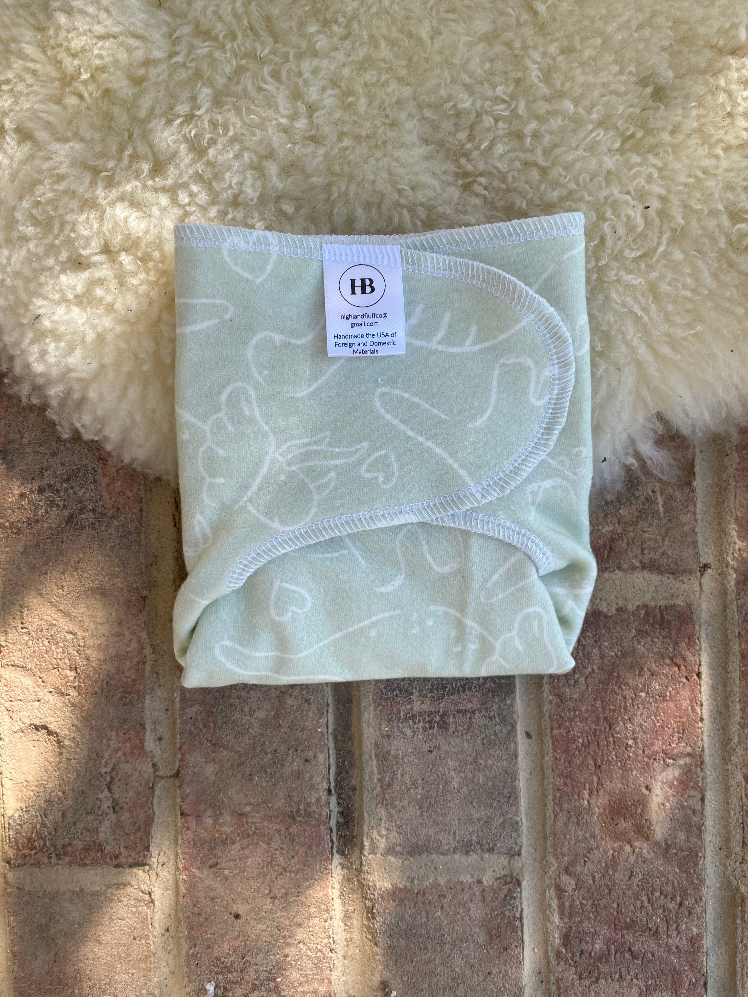 Dinos - Newborn Hemp Preflat w/booster